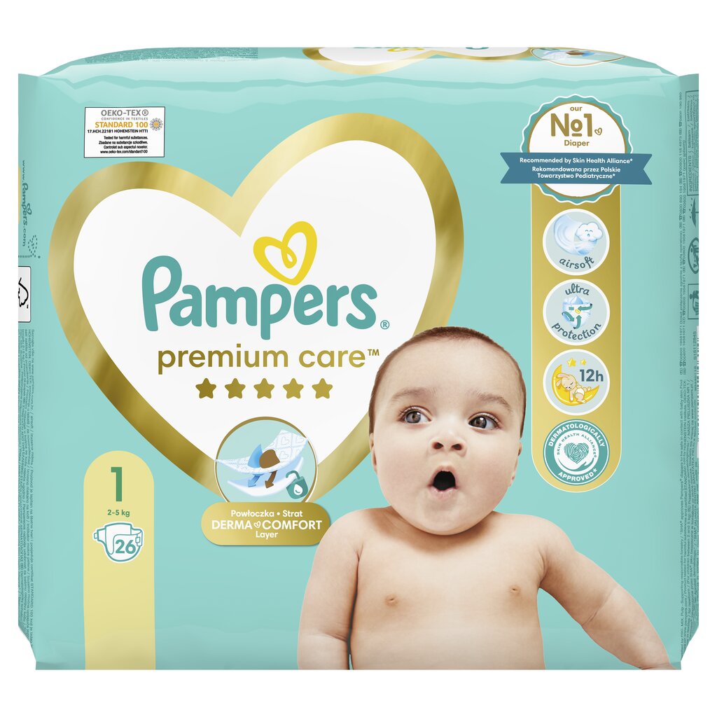 Mähkmed Pampers Premium Care, Small Pack 1 suurus, 26 tk. hind ja info | Mähkmed, riidest mähkmed | hansapost.ee