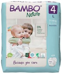 Orgaanilised mähkmed BAMBO NATURE 4 (7-14 kg), 24 tk hind ja info | Mähkmed, riidest mähkmed | hansapost.ee