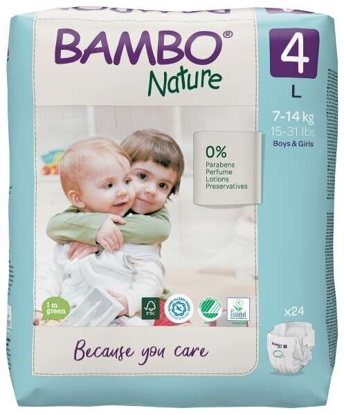 Orgaanilised mähkmed BAMBO NATURE 4 (7-14 kg), 24 tk цена и информация | Mähkmed, riidest mähkmed | hansapost.ee
