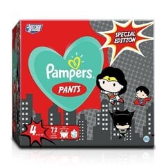 Подгузник-трусики PAMPERS Pants Warner Bros Giant Pack Plus 4 размер 9-15 кг, 72 шт цена и информация | Подгузники | hansapost.ee