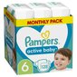 Mähkmed Pampers Active Baby, Monthly Pack, suurus 6, 13-18 kg, 128 tk цена и информация | Mähkmed, riidest mähkmed | hansapost.ee