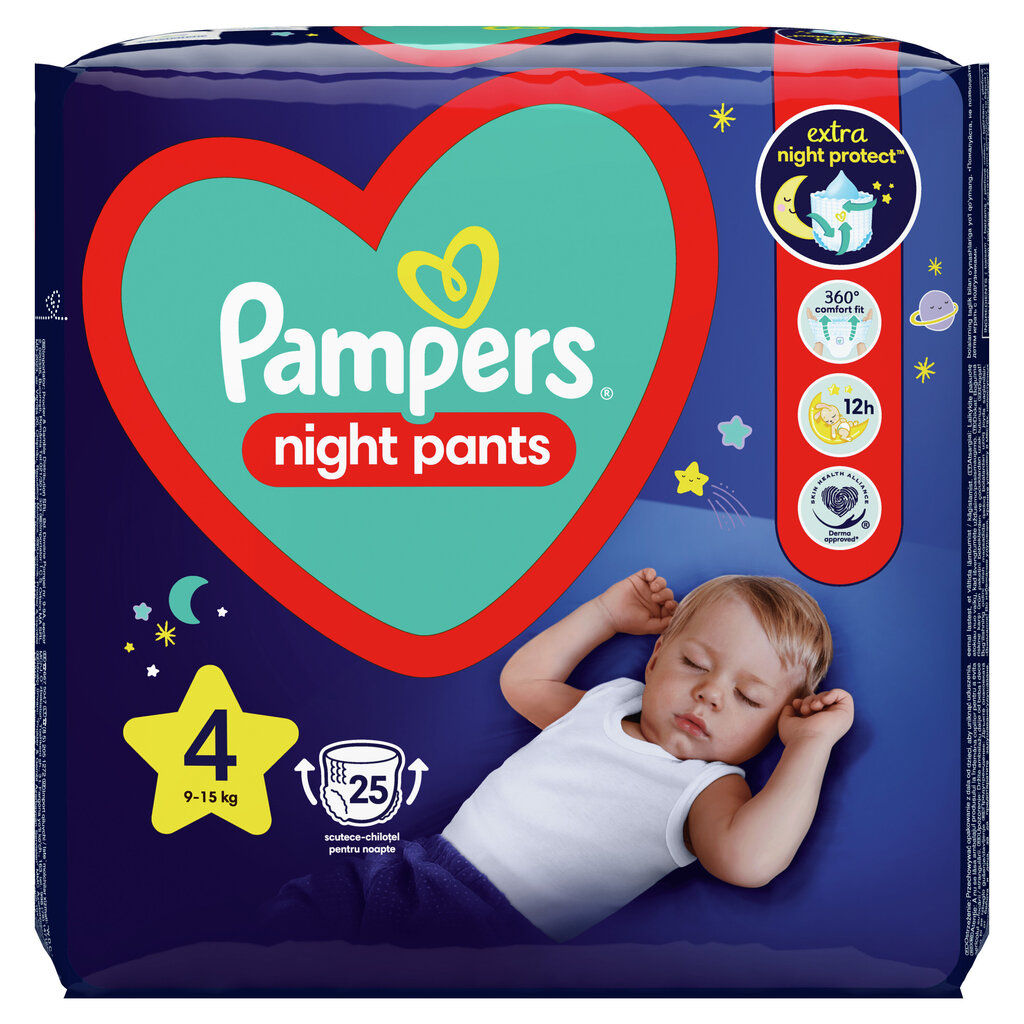Püksmähkmed Pampers Night Pants VP S4 25 tk hind ja info | Mähkmed, riidest mähkmed | hansapost.ee