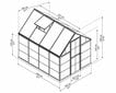Kasvuhoone HYBRID 1,26 x 1,85 m + Automaatne kasvuhoone luugi avaja цена и информация | Kasvuhooned ja peenrakastid | hansapost.ee