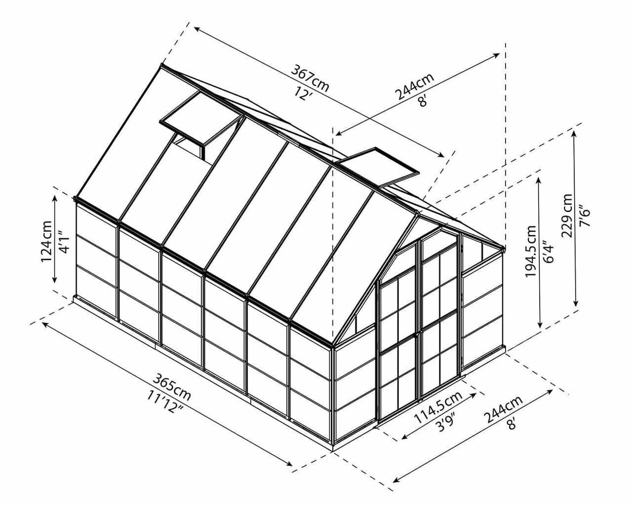 Kasvuhoone HYBRID Balance 8,9m2 + Automaatne kasvuhoone luugi avaja 2tk hind ja info | Kasvuhooned ja peenrakastid | hansapost.ee