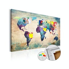 Pilt korgil - Colorful World Map [Cork Map] hind ja info | Seinapildid | hansapost.ee