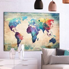Pilt korgil - Colorful World Map [Cork Map] hind ja info | Seinapildid | hansapost.ee