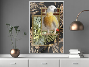 Poster Composition with Gold Parrot цена и информация | Картины, живопись | hansapost.ee