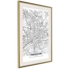 Poster - City map: Frankfurt hind ja info | Seinapildid | hansapost.ee