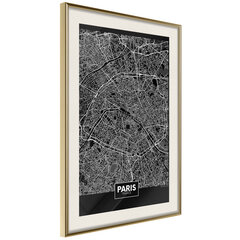 Poster - City Map: Paris (Dark) hind ja info | Seinapildid | hansapost.ee