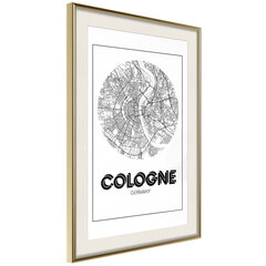 Poster - City Map: Cologne (Round) hind ja info | Seinapildid | hansapost.ee