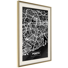 Poster - City Map: Porto (Dark) hind ja info | Seinapildid | hansapost.ee