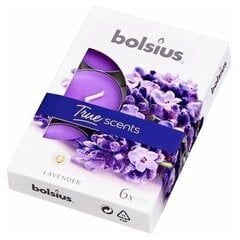 Свечки Bolsius True Scents, 6 шт., Лаванда цена и информация | Свечи, подсвечники | hansapost.ee