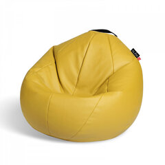 Кресло-мешок Qubo™ Comfort 80, эко-кожа, желтое цена и информация | Кресла-мешки и пуфы | hansapost.ee