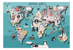 Fototapetas - Animal Map, 400x280 hind ja info | Fototapeedid | hansapost.ee