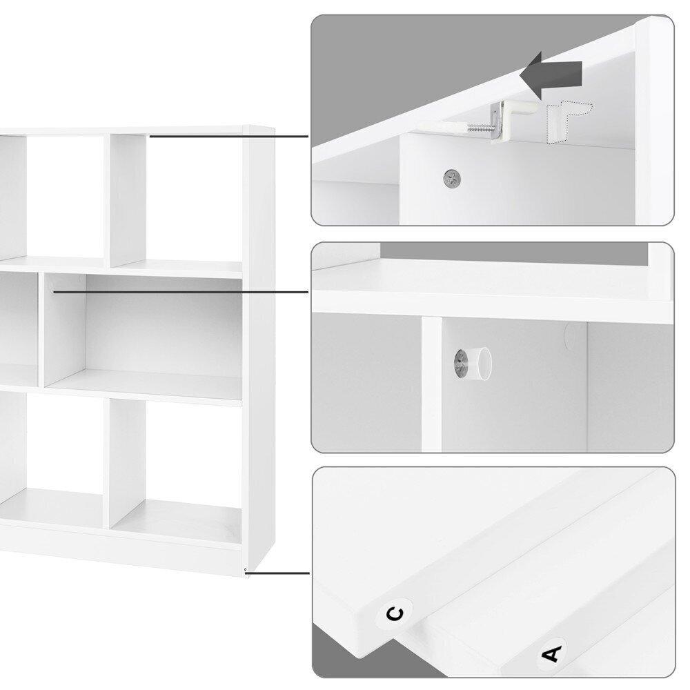 Eraldiseisev riiul Songmics 97,5x30 cm, valge цена и информация | Riiulid | hansapost.ee