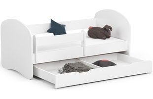 Кровать с матрасом, ящиком для постельного белья и съемным чехлом NORE Smile, 140x70 см, белый цена и информация | Детские кровати | hansapost.ee