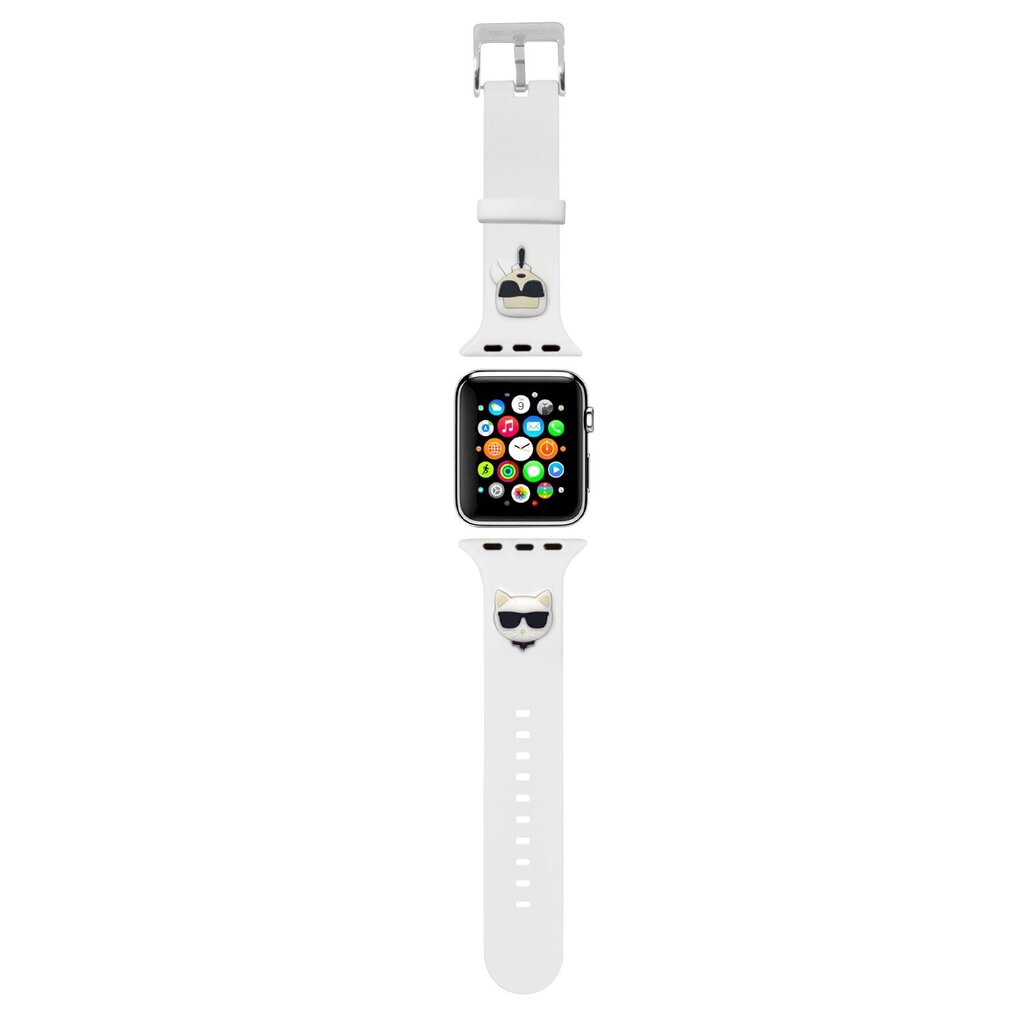 Karl Lagerfeld Karl and Choupette Watch Strap for Apple Watch 42/44mm White цена и информация | Nutikellade aksessuaarid ja tarvikud | hansapost.ee
