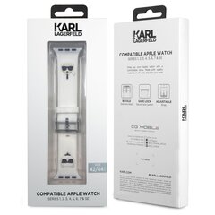 Karl Lagerfeld Karl and Choupette Watch Strap for Apple Watch 42/44mm White цена и информация | Аксессуары для смарт-часов и браслетов | hansapost.ee