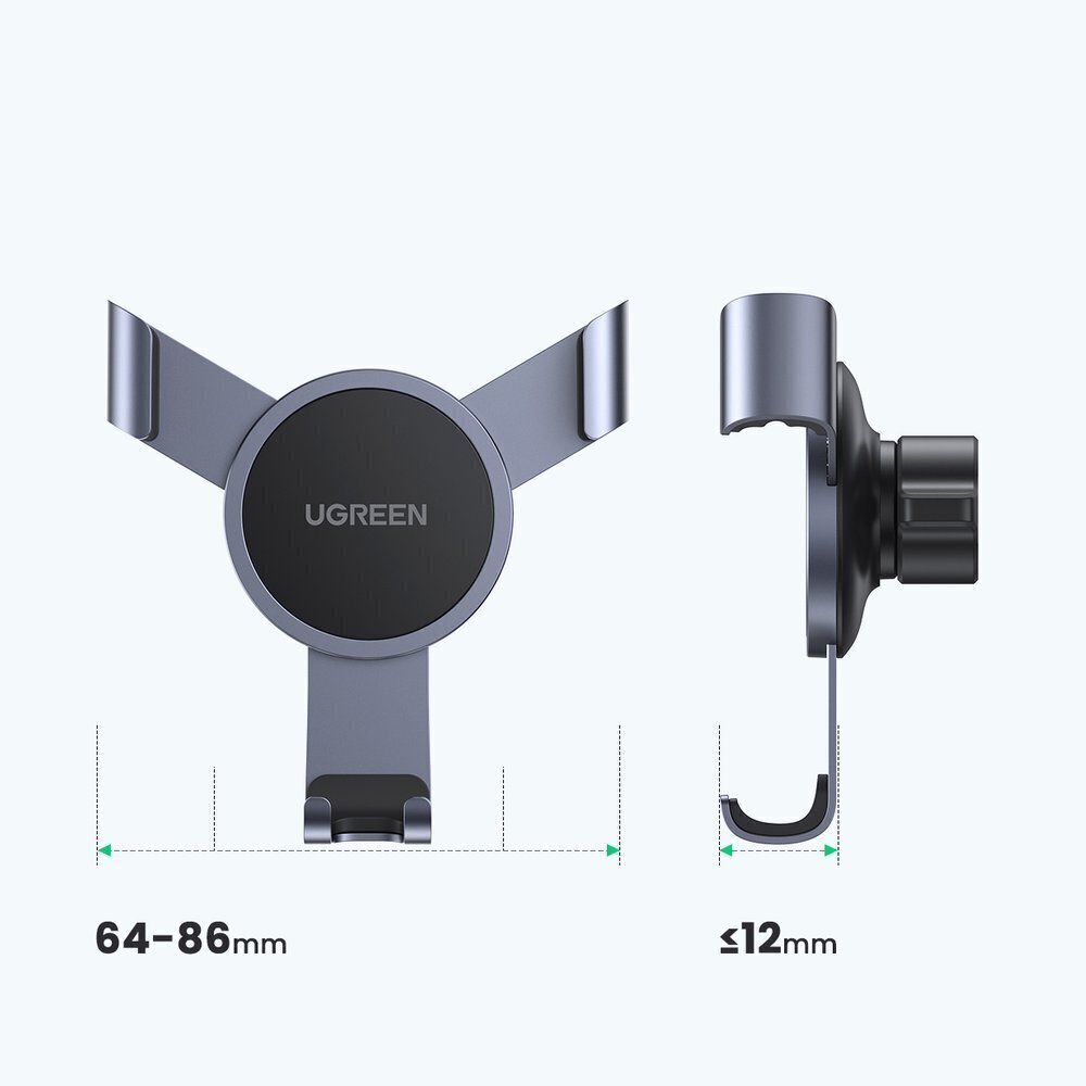 Ugreen LP493 gravitatsioonitelefoni hoidik õhu väljalaskeava jaoks hall (50601) hind ja info | Telefonihoidjad | hansapost.ee