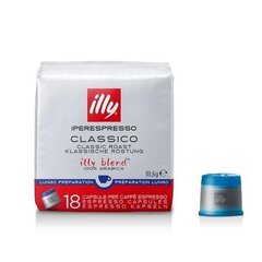 Kohvikapslid Illy IperEspresso, Lungo, must kohv, 18 tk hind ja info | Kohv ja kakao | hansapost.ee