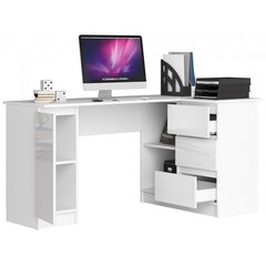 Kirjutuslaud NORE B20, parem, valge läikiv hind ja info | Arvutilauad, kirjutuslauad | hansapost.ee