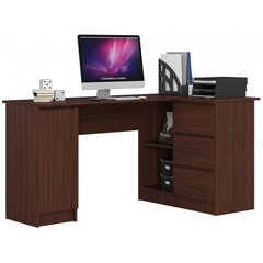 Письменный стол NORE B20, правый вариант, темно-коричневый цена и информация | Компьютерные, письменные столы | hansapost.ee