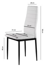 4 tooli komplekt ModernHome Prestige, valge цена и информация | Стулья для кухни и столовой | hansapost.ee