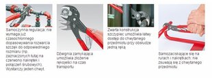 Клещи трубные COBRA Smart grip 250 мм D32мм саморегулирующие, Knipex цена и информация | Механические инструменты | hansapost.ee