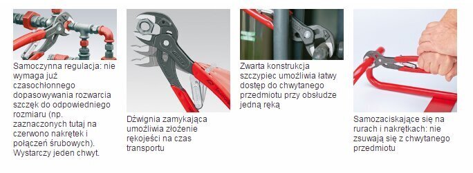 veepumbatangid COBRA Smart grip 250mm D32mm isereguleeruvad, Knipex hind ja info | Käsitööriistad | hansapost.ee