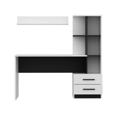 Kirjutuslaud riiuliga Kalune Design 382, valge/must hind ja info | Arvutilauad, kirjutuslauad | hansapost.ee