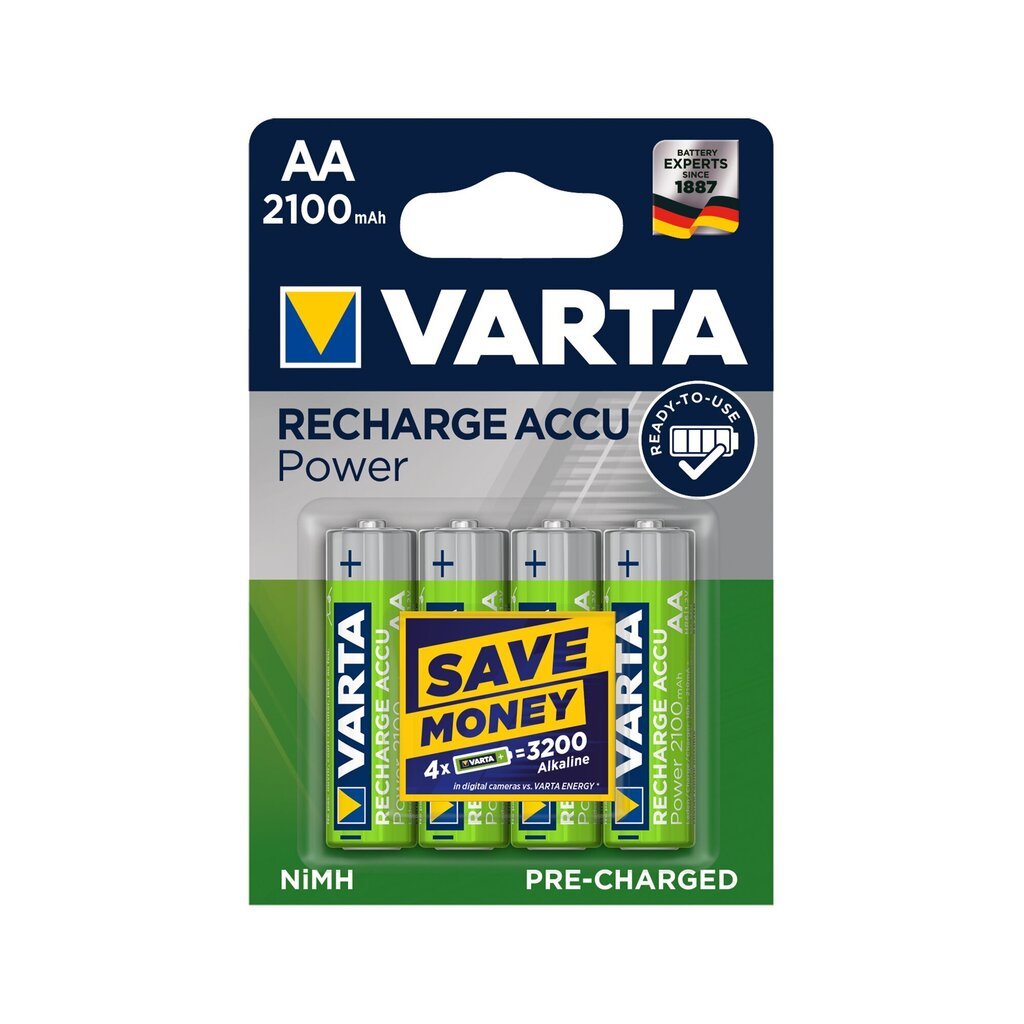 Laetav varta AA 2100 mAh 4 tk / pakis hind ja info | Patareid | hansapost.ee