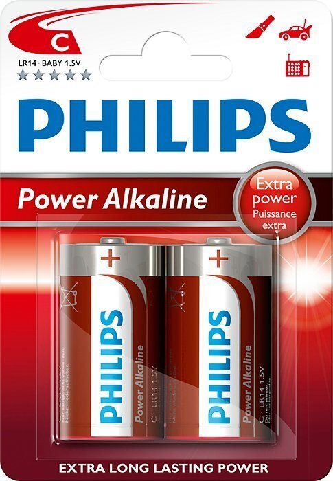 Patareid Philips Power Alkaline, C/R14 B2 цена и информация | Patareid | hansapost.ee