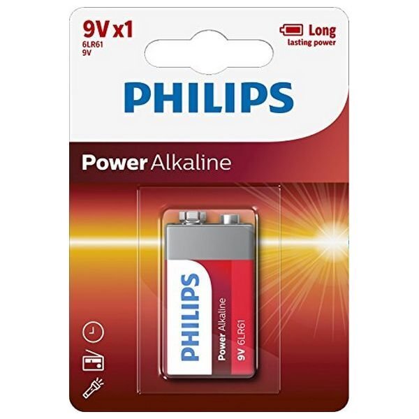 Patarei PHILIPS Power Alkaline 9V/6LR61 цена и информация | Patareid | hansapost.ee