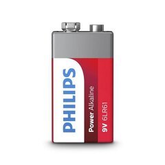Элемент PHILIPS Power Alkaline 9V/6LR61 цена и информация | Батарейки | hansapost.ee