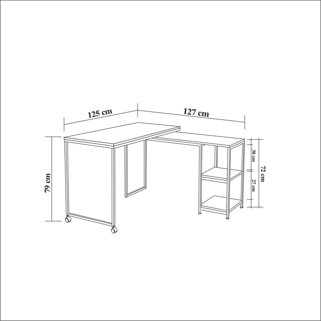 Kirjutuslaud Kalune Design Bera, pruun/must цена и информация | Arvutilauad, kirjutuslauad | hansapost.ee