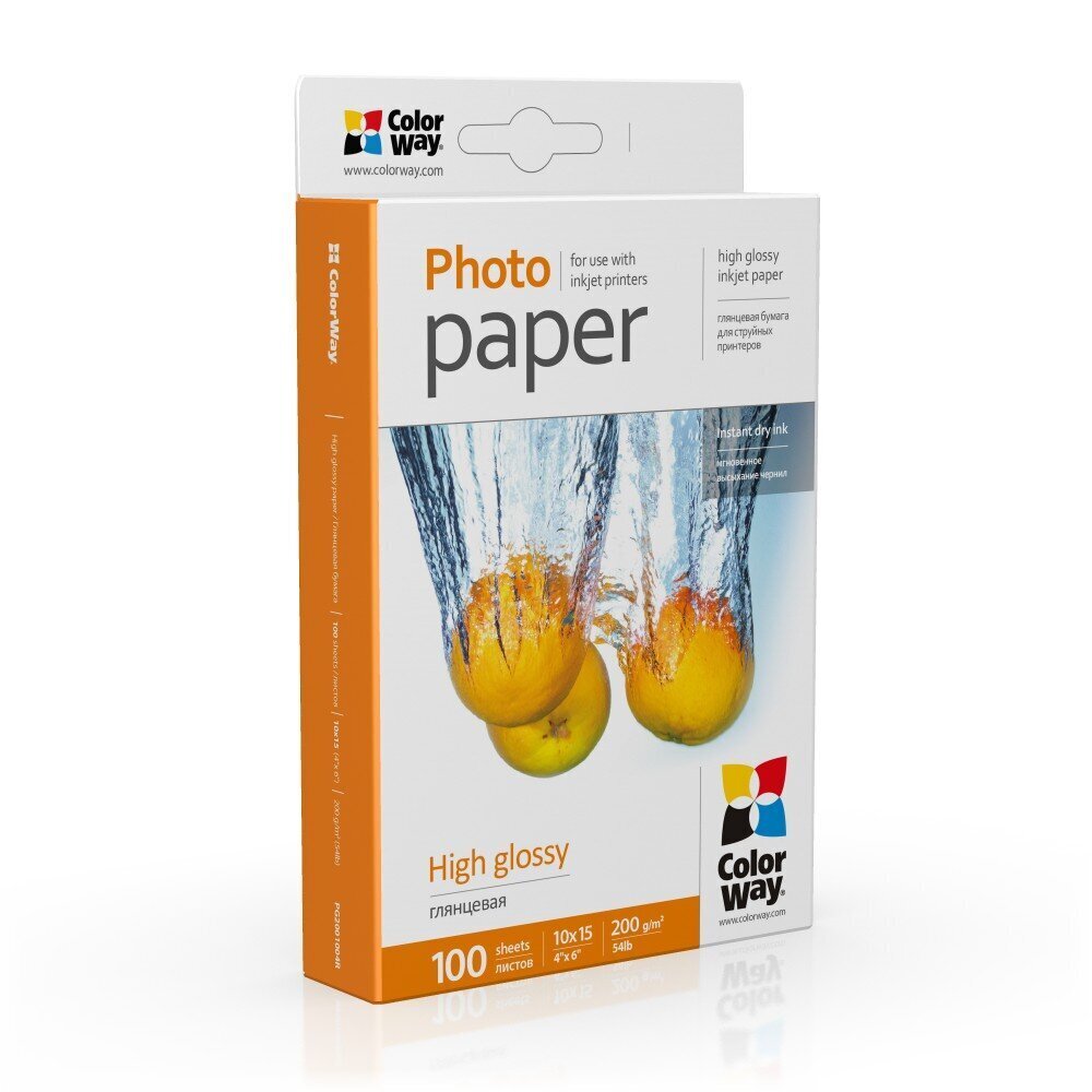 ColorWay High Glossy Photo Paper, 100 sheets, 10x15, 200 g hind ja info | Vihikud, märkmikud ja paberikaubad | hansapost.ee