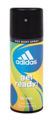 Spreideodorant Adidas Get Ready meestele 150 ml hind ja info | Dušigeelid ja deodorandid meestele | hansapost.ee