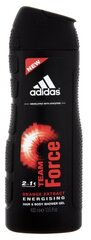 Гель для душа Adidas Team Force 400 ml цена и информация | Парфюмированная косметика для мужчин | hansapost.ee