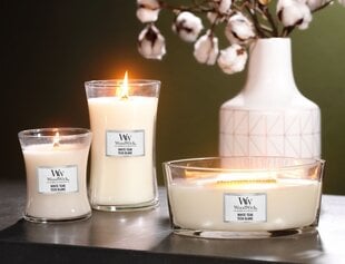 WoodWick ароматическая свеча White Teak, 275 г цена и информация | Подсвечники, свечи | hansapost.ee