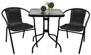 Комплект уличной мебели Coffee 60/2, черный цена и информация | Комплекты уличной мебели | hansapost.ee