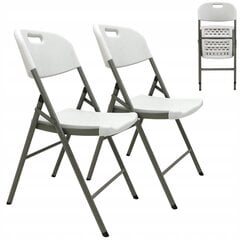 Kokkupandavad toolid Party, 2 tk, valge цена и информация | Садовые стулья, кресла, пуфы | hansapost.ee