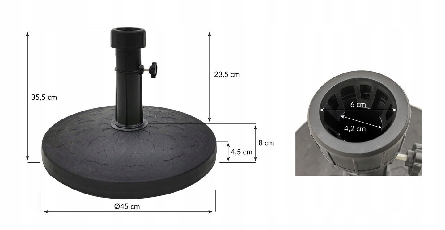 Päikesevarju alus, 45 cm hind ja info | Päikesevarjud ja markiisid | hansapost.ee