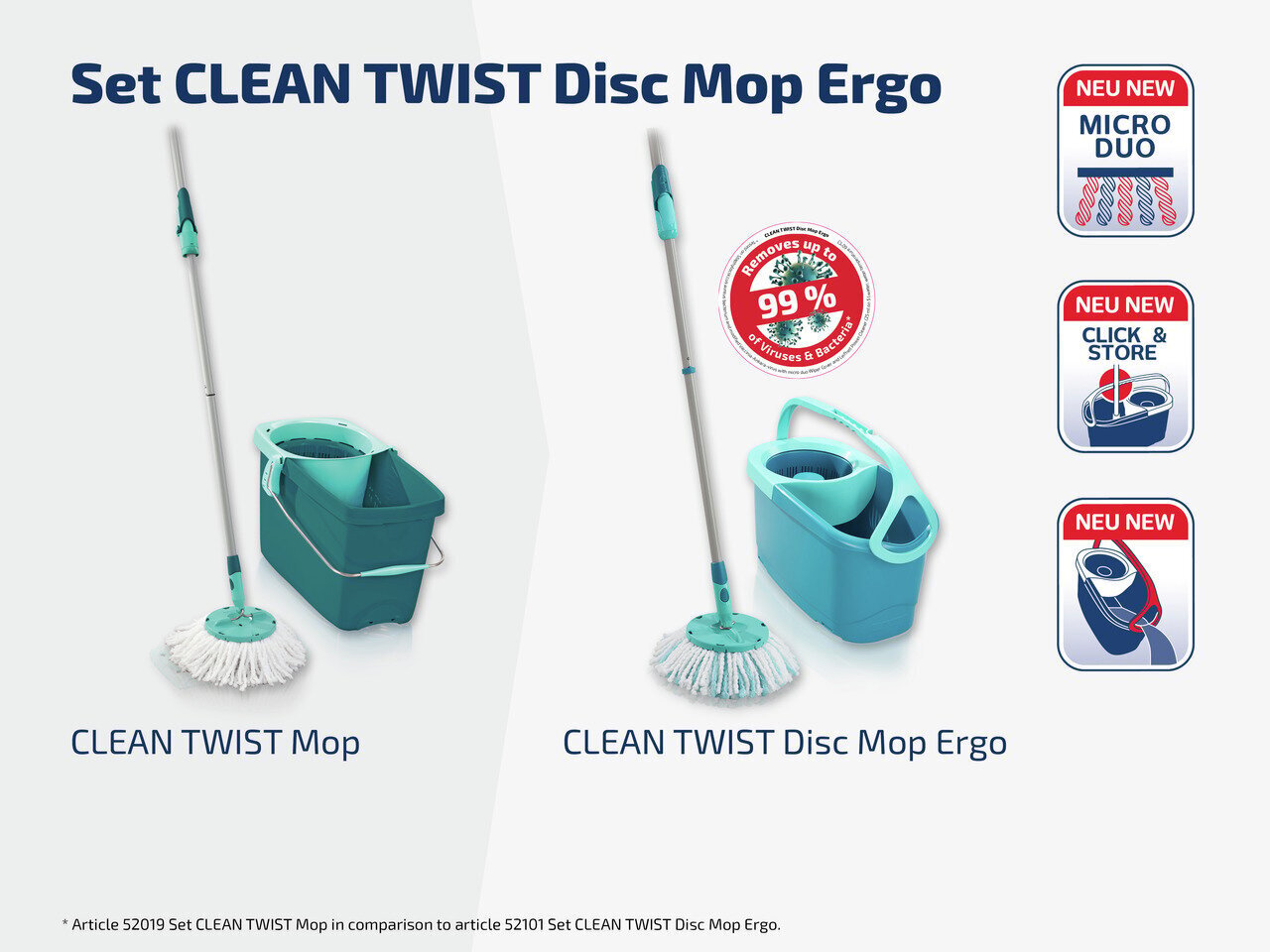 Põrandapesu komplekt Clean Twist Disc Mop Ergo Leifheit hind ja info | Puhastustarvikud | hansapost.ee