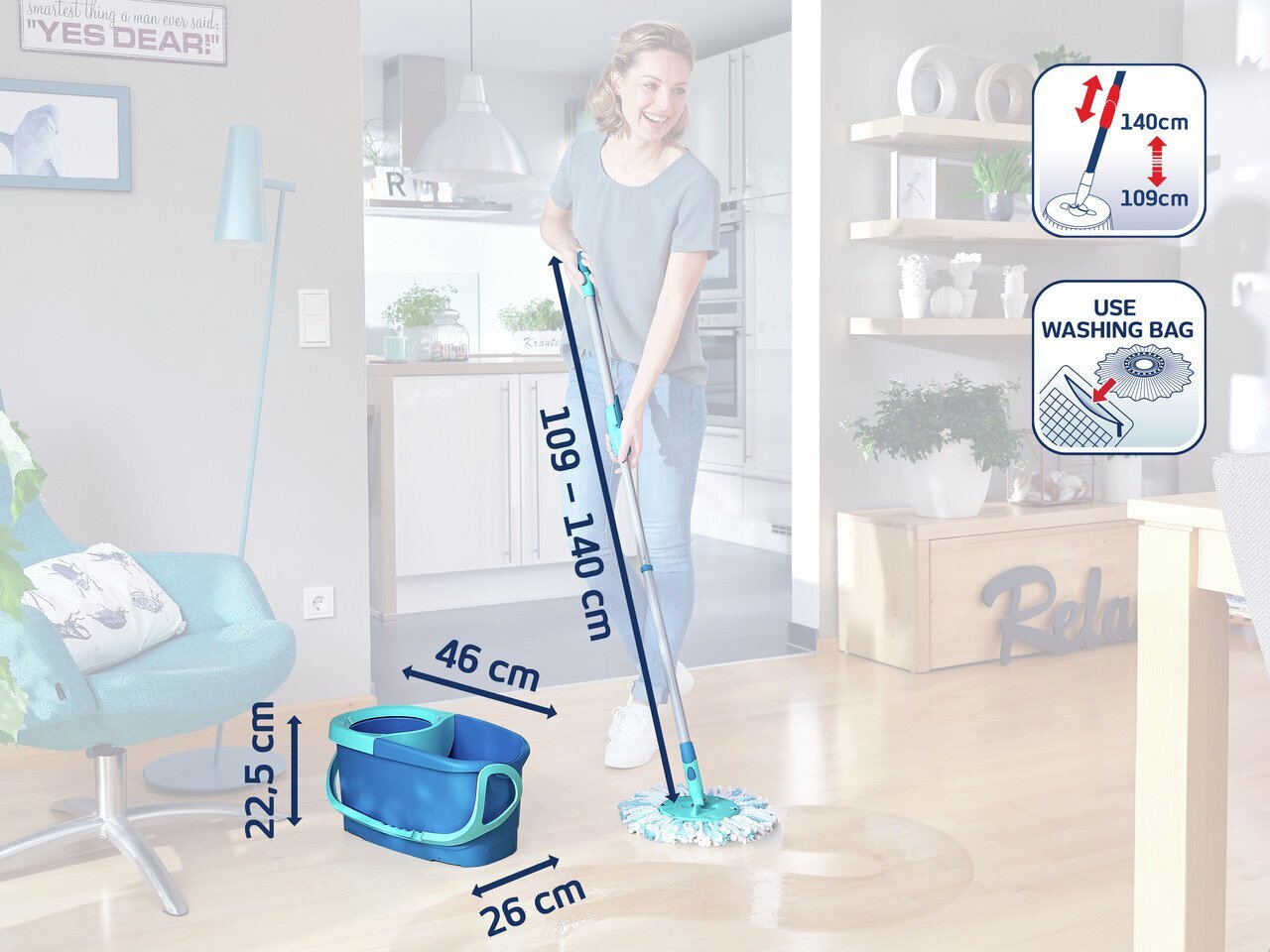 Põrandapesu komplekt Clean Twist Disc Mop Ergo Leifheit цена и информация | Puhastustarvikud | hansapost.ee