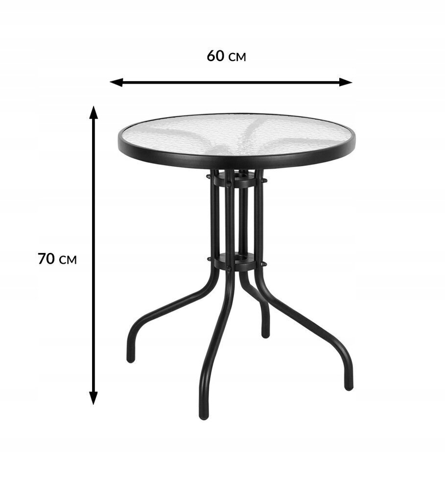 Välimööbli komplekt Lunch Round 60/4, must hind ja info | Välimööbli komplektid | hansapost.ee