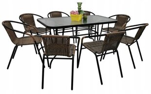 Комплект уличной мебели Cyprus Rectangle 140/8, коричневый/черный цена и информация | Комплекты уличной мебели | hansapost.ee