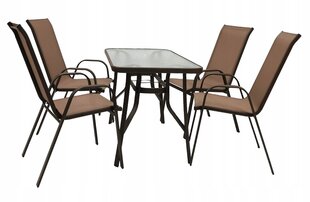Комплект уличной мебели Barbados Duo 120/4, коричневый цена и информация | Комплекты уличной мебели | hansapost.ee