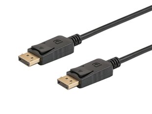 Cable SAVIO CL-136 (DisplayPort M - DisplayPort M; 2m; black color) hind ja info | Juhtmed ja kaablid | hansapost.ee