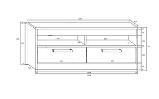 TV laud Meblocross Maximus 2S, tume tamm/valge hind ja info | Televiisori alused | hansapost.ee