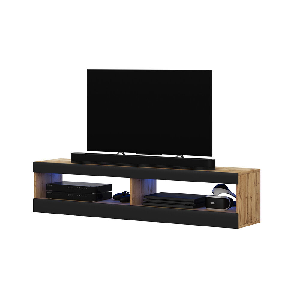 TV laud Selsey Dean LED 100 cm, pruun/must цена и информация | Televiisori alused | hansapost.ee